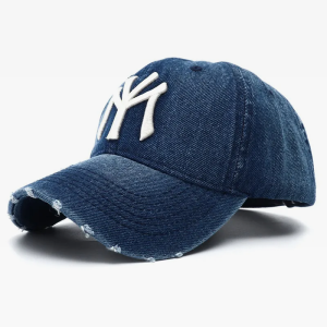 Y2K Denim NY Hat: Trendy Grunge Aesthetic Accessory for Stylish Outfits