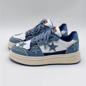 Y2K Denim Sneakers for Women - Trendy Grunge Style with Aesthetic Appeal