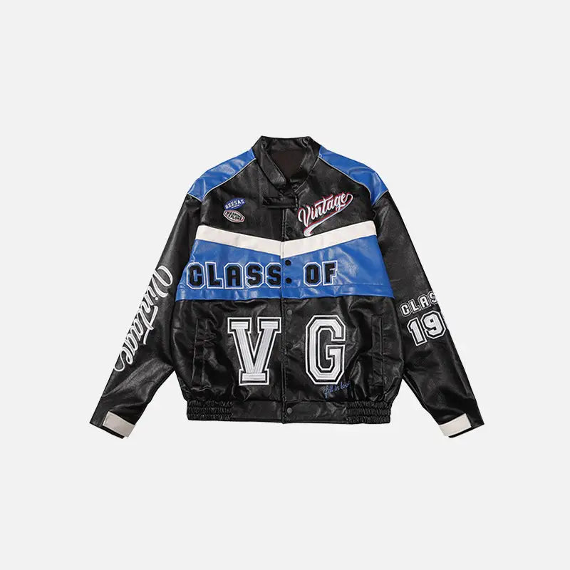 Y2K Detachable Racing Varsity Jacket - Trendy Grunge Aesthetic Outerwear for Stylish Looks