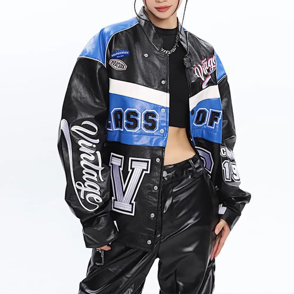 Y2K Detachable Racing Varsity Jacket - Trendy Grunge Aesthetic Outerwear for Stylish Looks