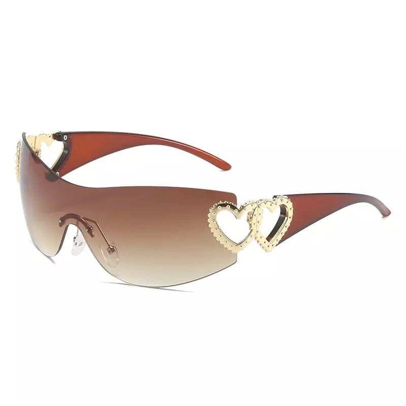 Y2K Diamond Heart Glasses for Coquette Aesthetic and Y2K Fashion Lovers