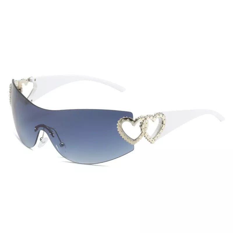 Y2K Diamond Heart Glasses for Coquette Aesthetic and Y2K Fashion Lovers