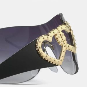 Y2K Diamond Heart Glasses for Coquette Aesthetic and Y2K Fashion Lovers