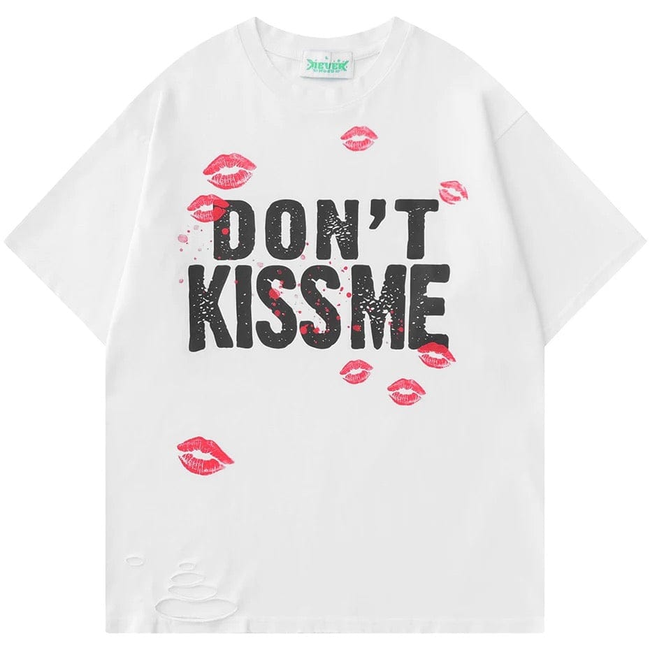 Y2K Don't Kiss Me Graphic Tee - Trendy Coquette Aesthetic Top for Y2K Fashion Lovers