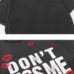 Y2K Don't Kiss Me Graphic Tee - Trendy Coquette Aesthetic Top for Y2K Fashion Lovers