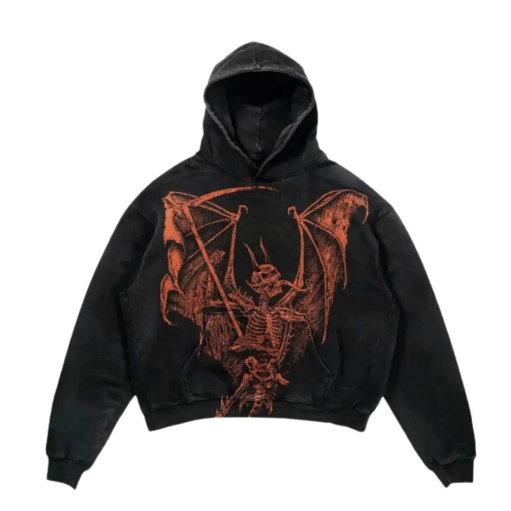 Y2K Dragon Graphic Hoodie - Trendy Grunge Aesthetic Pullover for Stylish Outfits