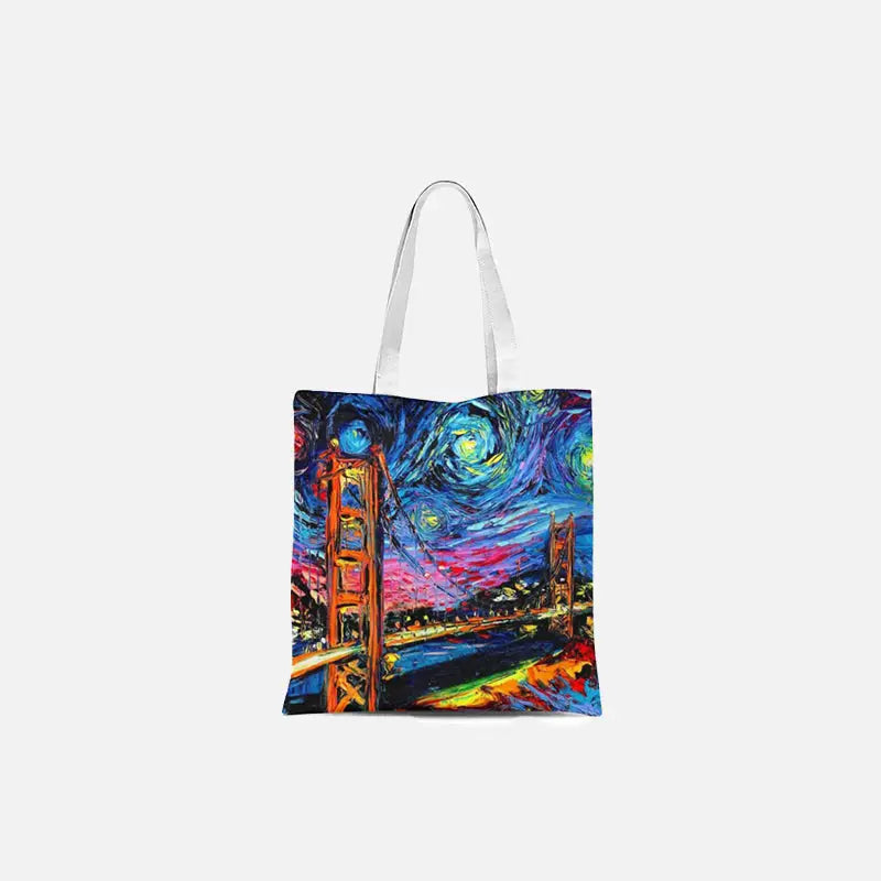 Y2K Eco Tote Bag - Night City Retro Aesthetic for Stylish Everyday Use