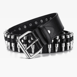 Y2K Fashion Bullet Belt - Edgy Grunge Aesthetic Accessory for Y2K Outfits and Styles