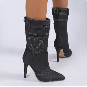 Y2K Fashion Jean Boots: Trendy Grunge Style Footwear for Aesthetic Outfits