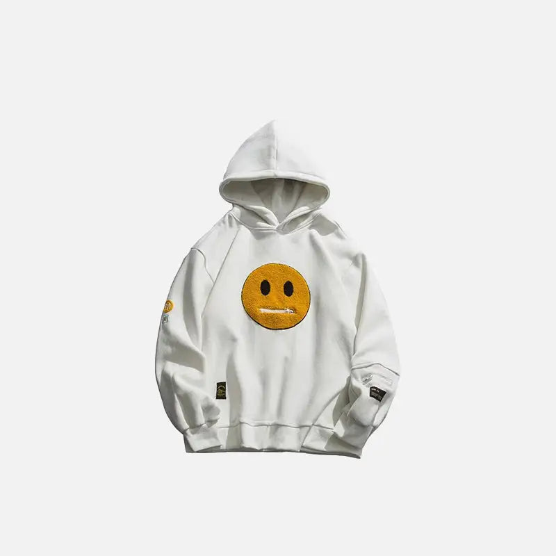 Y2K Fashion Zipper-Mouth Emoji Hoodie - Cute and Comfy Aesthetic Streetwear Top