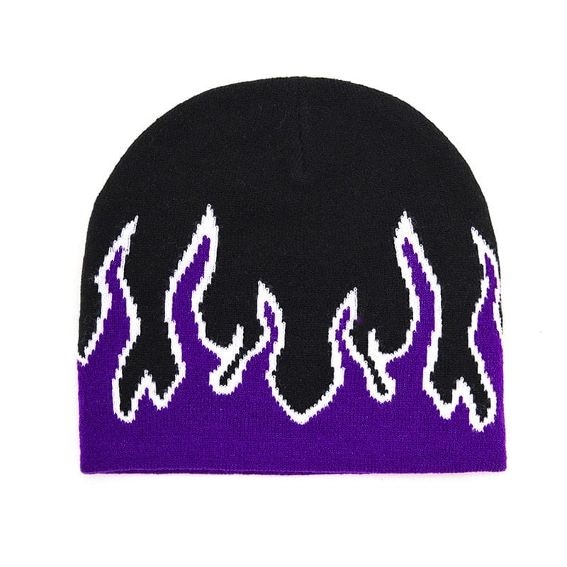 Y2K Flame Beanie: Trendy Y2K Aesthetic Accessory for Grunge and Coquette Styles