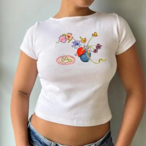 Y2K Fruit Prints Cropped T-Shirts for Trendy Aesthetic Outfits and Summer Vibes