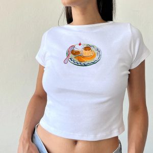 Y2K Fruit Prints Cropped T-Shirts for Trendy Aesthetic Outfits and Summer Vibes