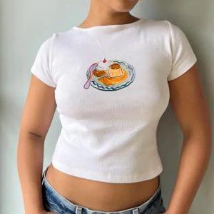 Y2K Fruit Prints Cropped T-Shirts for Trendy Aesthetic Outfits and Summer Vibes