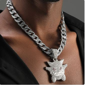 Y2K Gengar Necklace - Cute Aesthetic Jewelry for Coquette and Grunge Styles