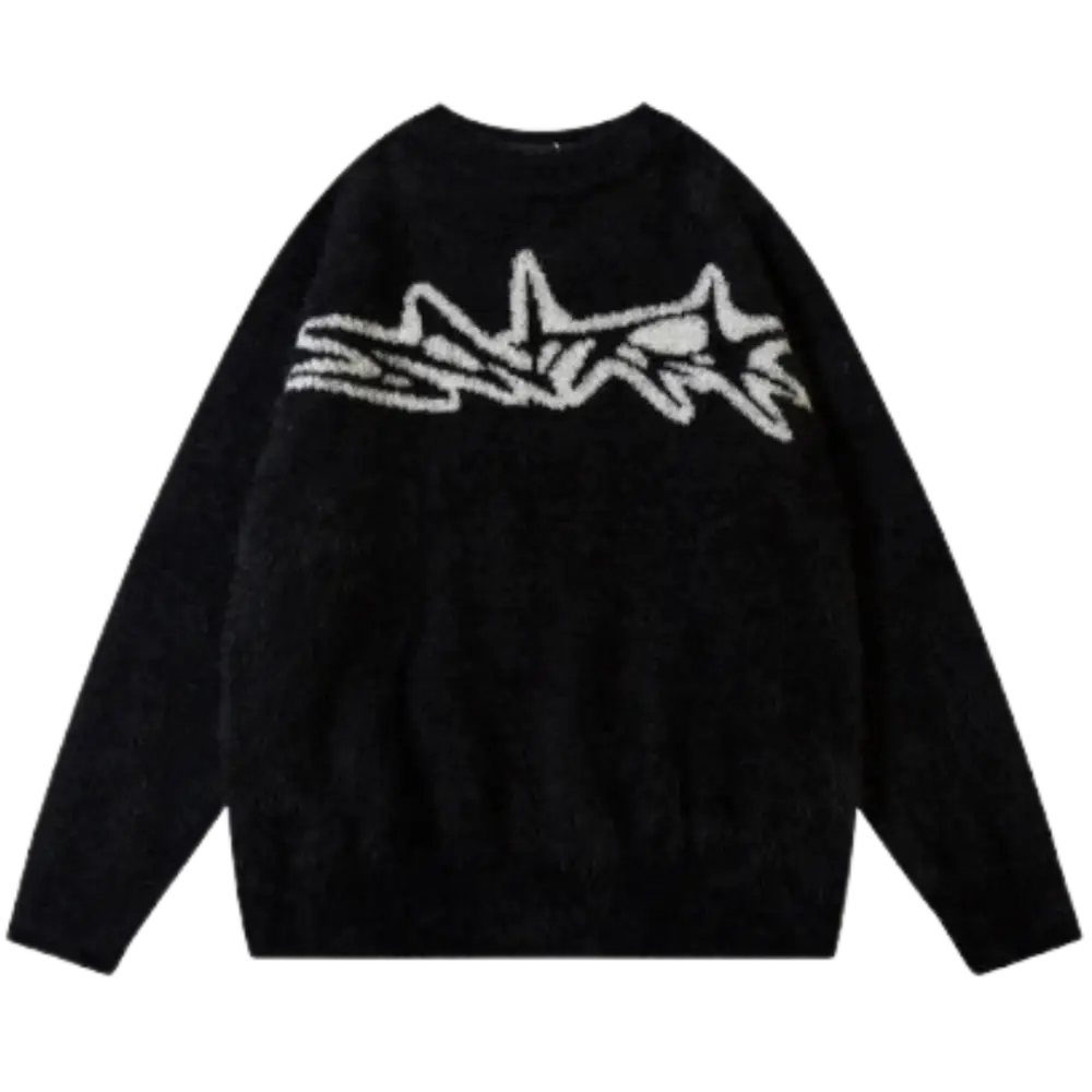 Y2K Graffiti Heavy 400gsm Sweater - Trendy Grunge Aesthetic Knitwear for Stylish Looks