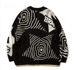 Y2K Graffiti Sweater: Vintage Aesthetic Top for Trendy Y2K Fashion Lovers