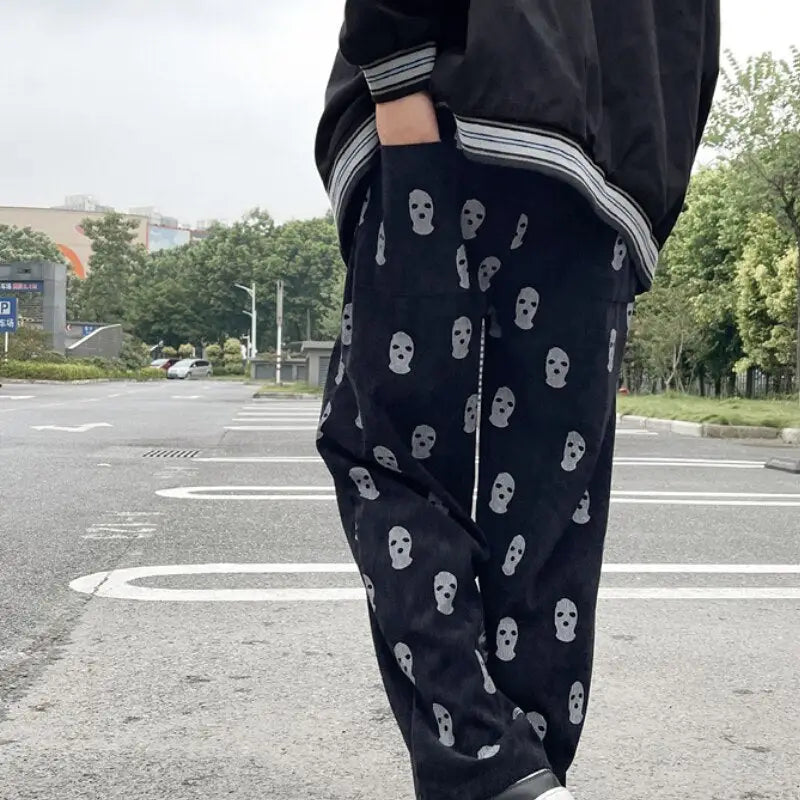 Y2K Graphic Cagoule Streetwear Pants for Trendy Aesthetic Outfits