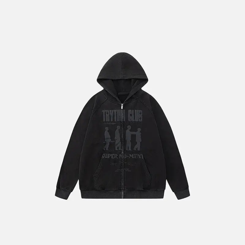 Y2K Graphic Hoodie for Men - Trendy Letter Print Loose Fit for Retro Aesthetic Style