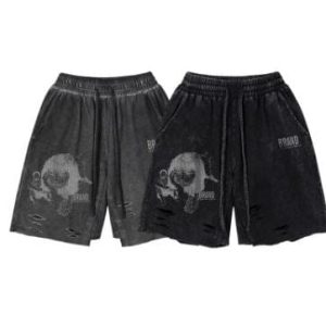 Y2K Grunge Aesthetic Gothic Shorts for Trendy Vintage Style and Comfy Everyday Wear