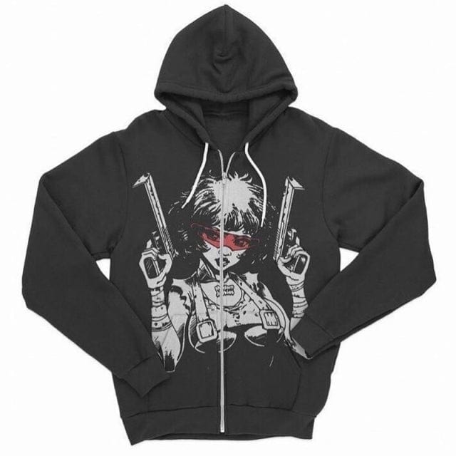 Y2K Grunge Aesthetic Graphic Zip Up Hoodie for Trendy Street Style Fashion