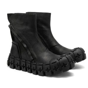 Y2K Grunge Black Boots for Edgy Aesthetic Outfits and Retro Fashion Styles