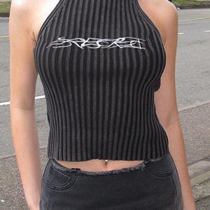 Y2K Grunge Black Crop Top - Trendy Aesthetic Top for Y2K Fashion Lovers