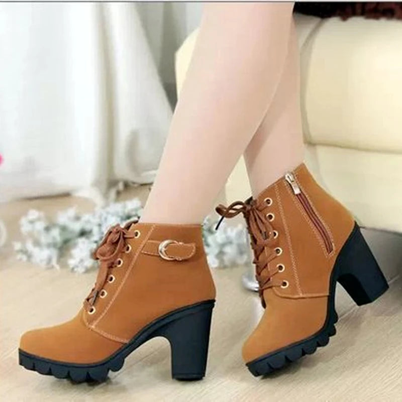 Y2K Grunge Leather Lace Up Boots for Edgy Aesthetic Outfits and Vintage Style