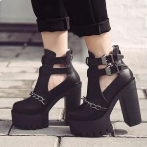 Y2K Grunge Punk Ankle Boots for Edgy Aesthetic Outfits and Retro Fashion Styles