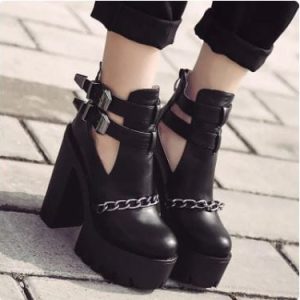 Y2K Grunge Punk Ankle Boots for Edgy Aesthetic Outfits and Retro Fashion Styles