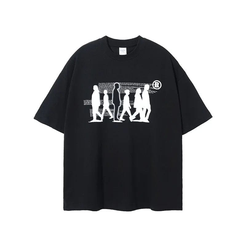 Y2K Grunge Shadow Outcast Tee - Vintage Aesthetic Top for Edgy Fashion Lovers