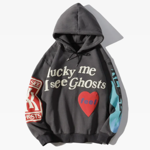 Y2K Grunge Style Lucky Me I See Ghosts Hoodie - Comfy Aesthetic Top for Trendy Outfits