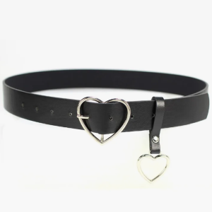 Y2K Heart Belt: Trendy Coquette Style Accessory for Aesthetic Outfits and Grunge Looks