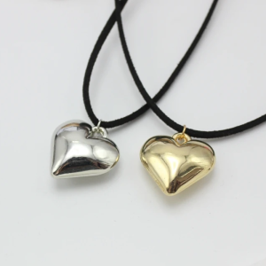 Y2K Heart Cord Necklace - Cute Coquette Aesthetic Jewelry for Trendy Outfits