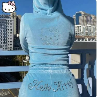 Y2K Hello Kitty Aesthetic Tracksuit - Cute and Comfy Coquette Style Outfit