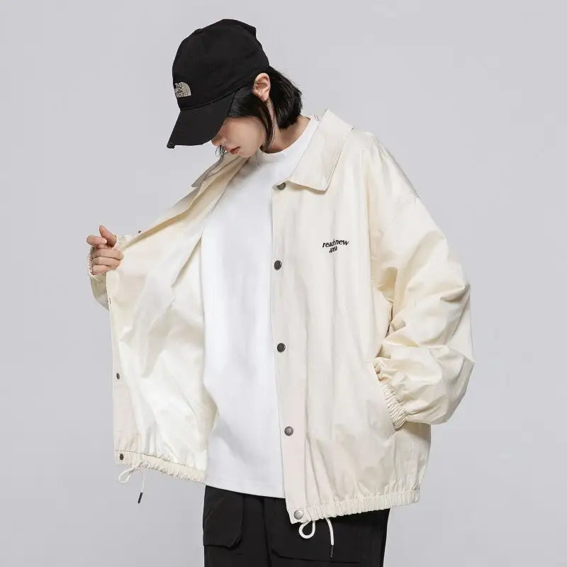 Y2K Korean Women's Windbreaker Jacket - Trendy Y2K Aesthetic Outerwear for Stylish Looks