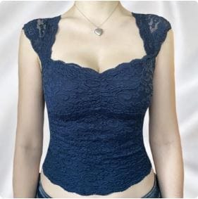 Y2K Lace Crop Top: Cute Coquette Aesthetic for Trendy Y2K Outfits and Grunge Style