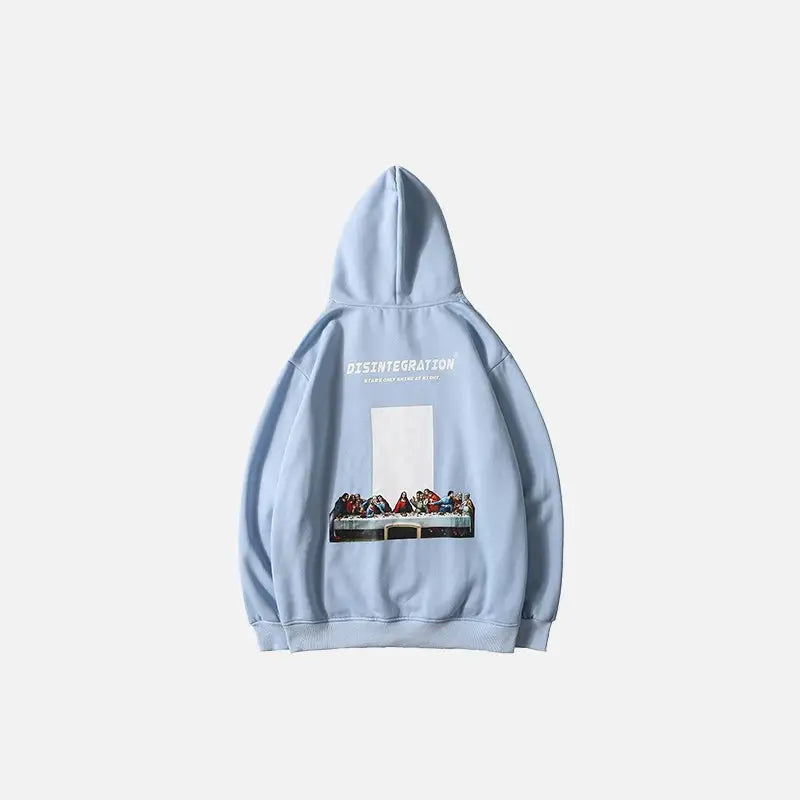 Y2K Last Meal Print Hoodie - Trendy Grunge Aesthetic Pullover for Unique Style