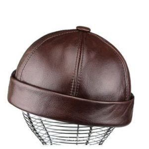 Y2K Leather Beanie for Edgy Grunge Style and Coquette Aesthetic Fashion