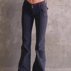 Y2K Low Rise Cargo Pants for Trendy Grunge Aesthetic Outfits and Vintage Vibes