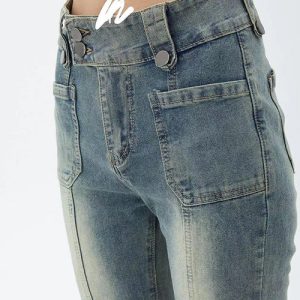 Y2K Low Rise Flare Jeans for Trendy Grunge Aesthetic Outfits and Vintage Vibes