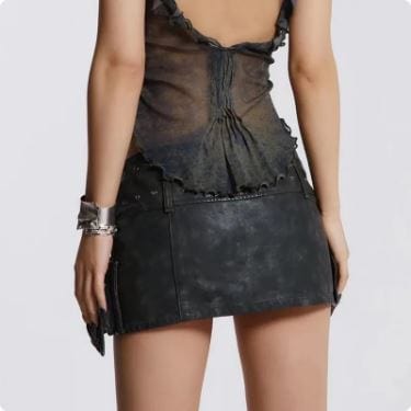 Y2K Low Waist Cargo Skirt for Trendy Grunge and Coquette Aesthetic Outfits