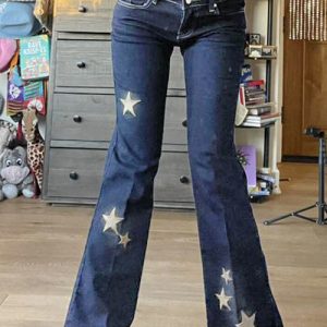 Y2K Low Waisted Jeans for Trendy Grunge Aesthetic Outfits and Vintage Style Looks