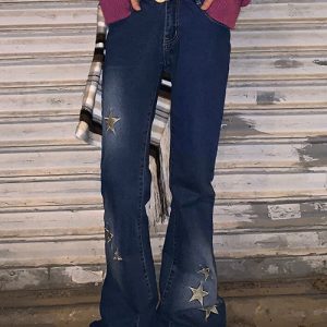 Y2K Low Waisted Jeans for Trendy Grunge Aesthetic Outfits and Vintage Style Looks