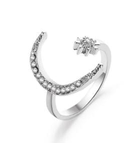 Y2K Moon and Star Ring - Celestial Aesthetic Jewelry for Coquette and Grunge Styles