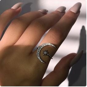 Y2K Moon and Star Ring - Celestial Aesthetic Jewelry for Coquette and Grunge Styles