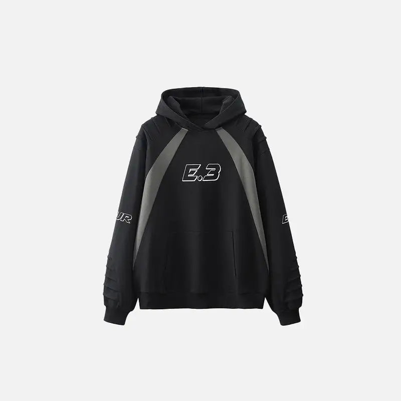 Y2K Oversized Hoodie in Color Contrast - Trendy Grunge Aesthetic for Stylish Outfits