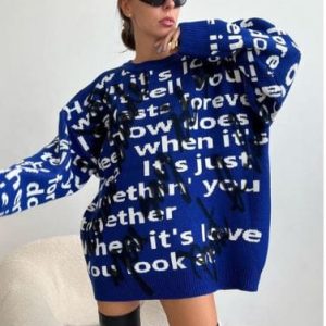 Y2K Oversized Knitted Coat for Cozy Grunge Aesthetic and Vintage Style Fashion