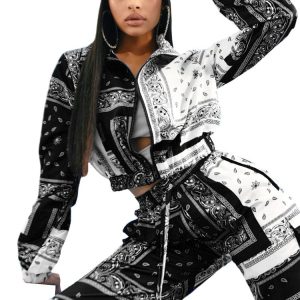 Y2K Paisley Tracksuit: Trendy Coquette Aesthetic Outfit for Stylish Women