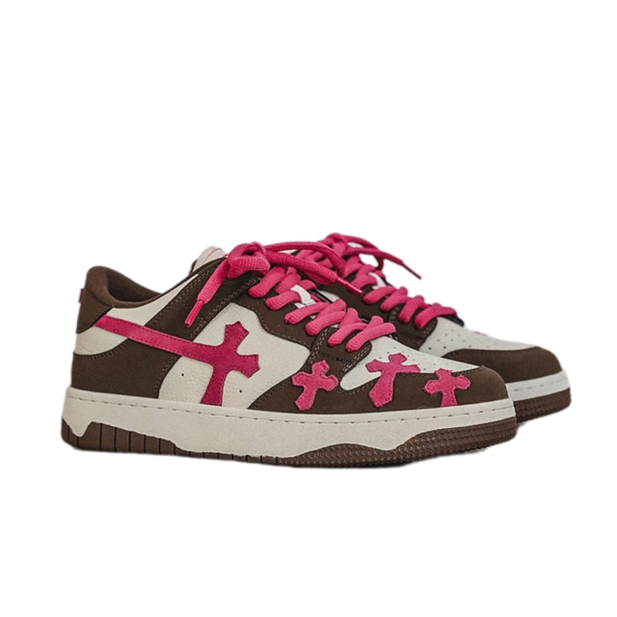 Y2K Pink Cross Sneakers: Trendy Y2K Aesthetic Footwear for Stylish Outfits